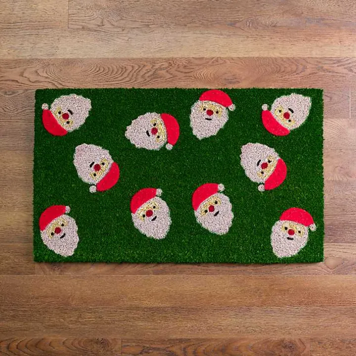 Holly Santa Christmas Doormat