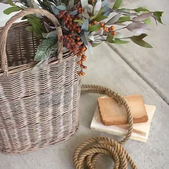 Honey Wicker Tall Oval Baskets, Set of 2