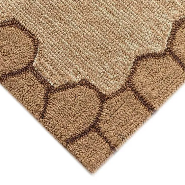 Honeycomb Bees Outdoor Area Rug, 5x7