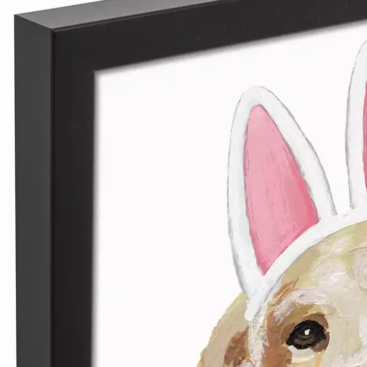 Hoppy Easter Puppy Framed Canvas Print