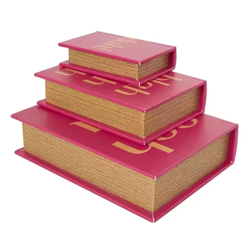 Hot Pink Ooh La La Book Boxes, Set of 3