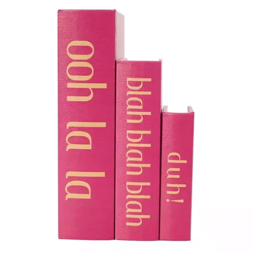 Hot Pink Ooh La La Book Boxes, Set of 3