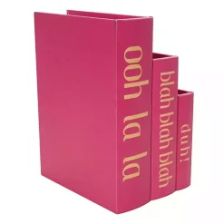 Hot Pink Ooh La La Book Boxes, Set of 3