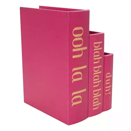Hot Pink Ooh La La Book Boxes, Set of 3