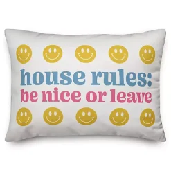 House Rules: Be Nice or Leave Lumbar Pillow