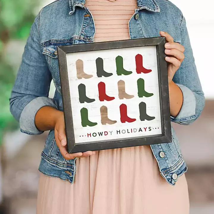 Howdy Holidays Wall Plaque