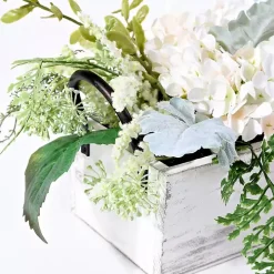 Hydrangea Arrangement in White Planter