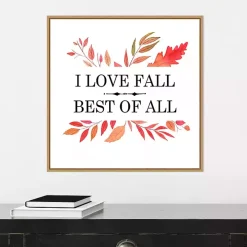 I Love Fall Best Leaves Framed Wall Art