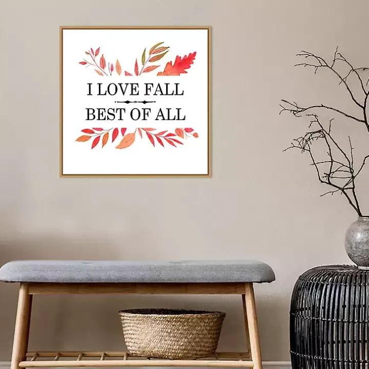 I Love Fall Best Leaves Framed Wall Art