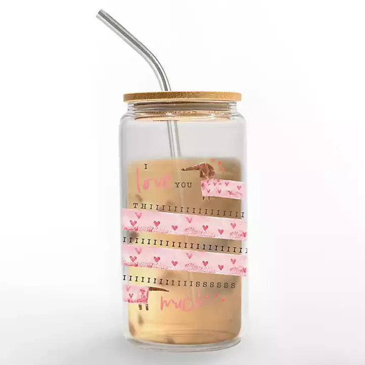 I Love You Thiiiiis Much Glass Tumbler