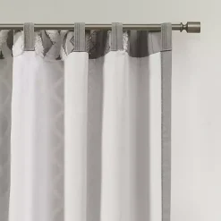 Imani Gray Chenille Stripe Curtain Panel, 95 in.