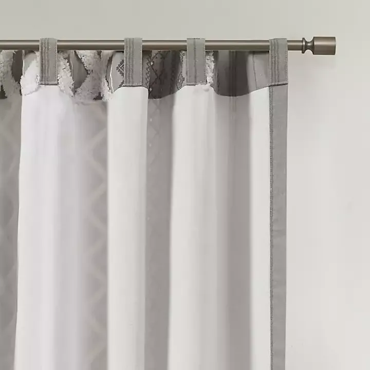 Imani Gray Chenille Stripe Curtain Panel, 95 in.