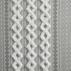 Imani Gray Chenille Stripe Curtain Panel, 84 in.