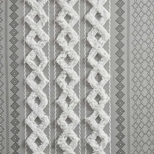 Imani Gray Chenille Stripe Curtain Panel, 84 in.