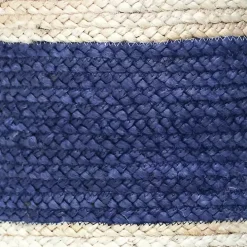 Indigo Bold Striped Jute Basket, 19 in.