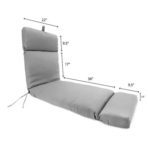 Indigo Canvas French Edge Outdoor Chaise Cushion