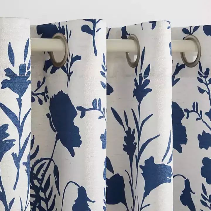 Indigo Floral 2-pc. Curtain Panel Set, 96 in.
