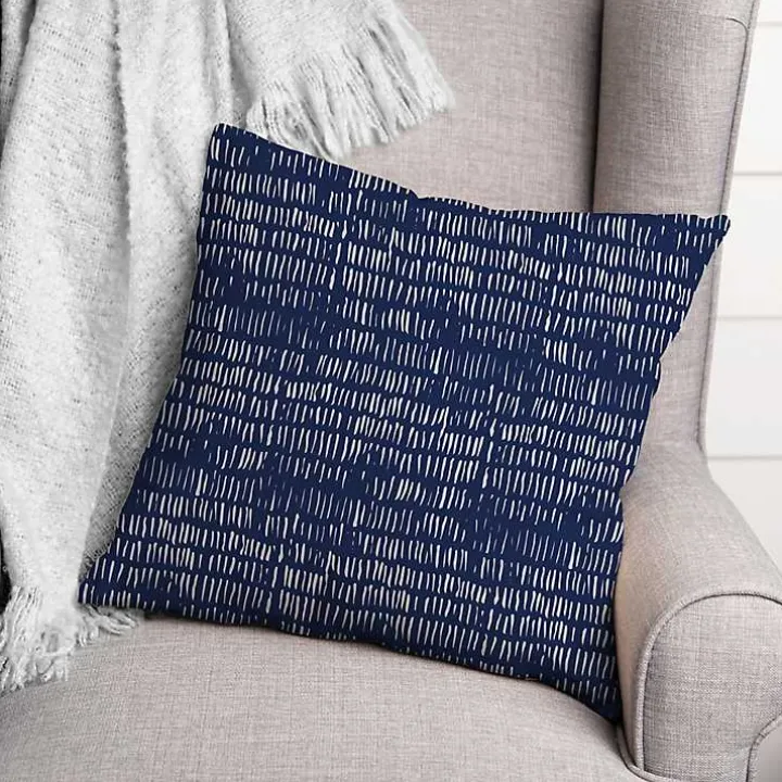 Indigo Thatch Outdoor Throw Pillow