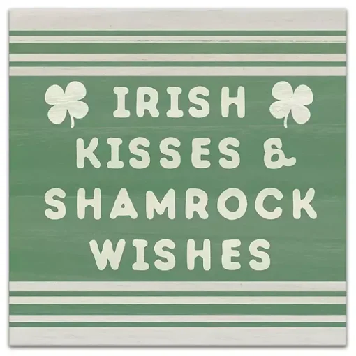 Irish Kisses & Shamrock Wishes Canvas Art Print