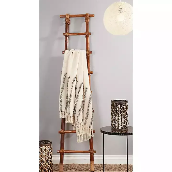 Ivory and Black Tufted Lines Throw