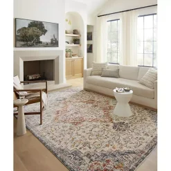 Ivory and Blue Bergamo Area Rug, 7x10