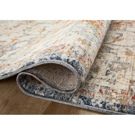 Ivory and Blue Bergamo Area Rug, 7x10