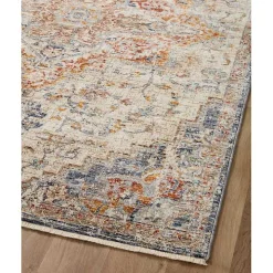 Ivory and Blue Bergamo Area Rug, 7x10