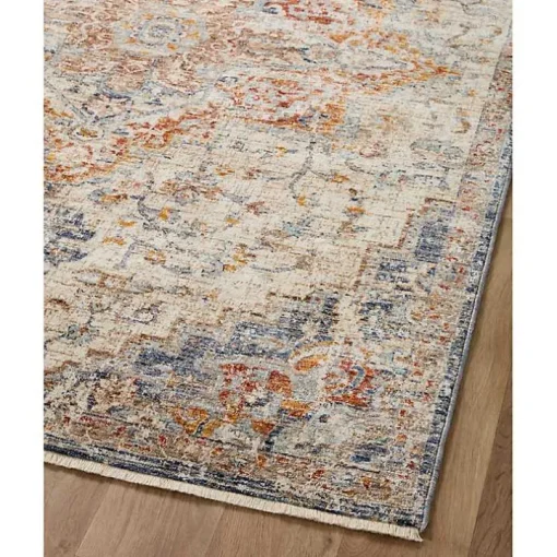 Ivory and Blue Bergamo Area Rug, 7x10