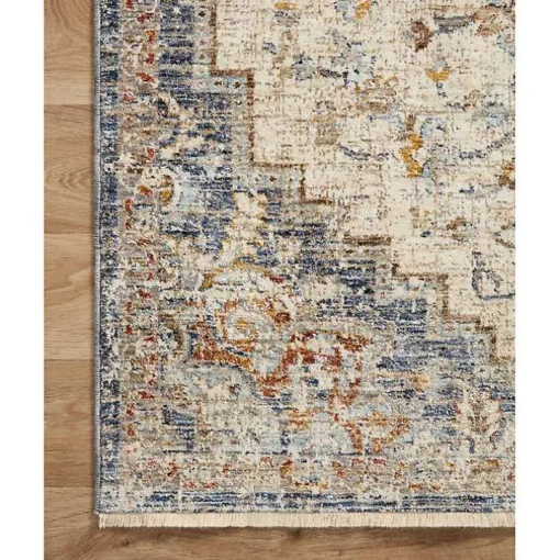 Ivory and Blue Bergamo Area Rug, 7x10
