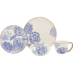 Ivory and Blue Floral 16-pc. Dinnerware Set