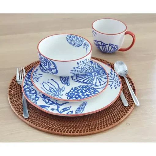 Ivory and Blue Floral 16-pc. Dinnerware Set