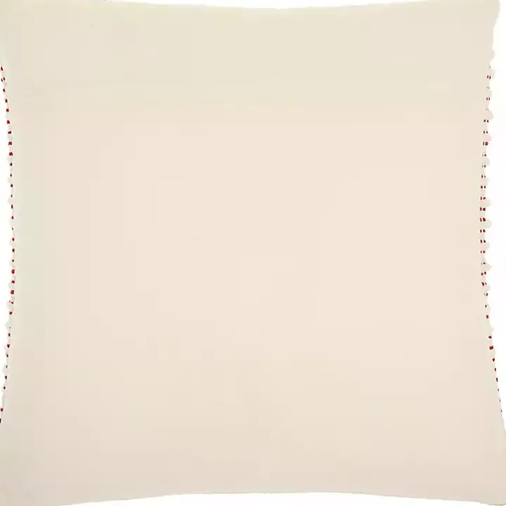 Ivory and Red Looped Christmas Tree Throw Pillow