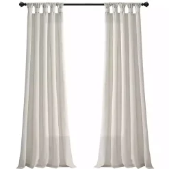Ivory Burlap Knotted Curtain Panel Set, 120 in.