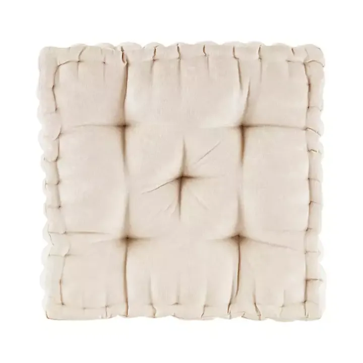 Ivory Chenille Floor Cushion