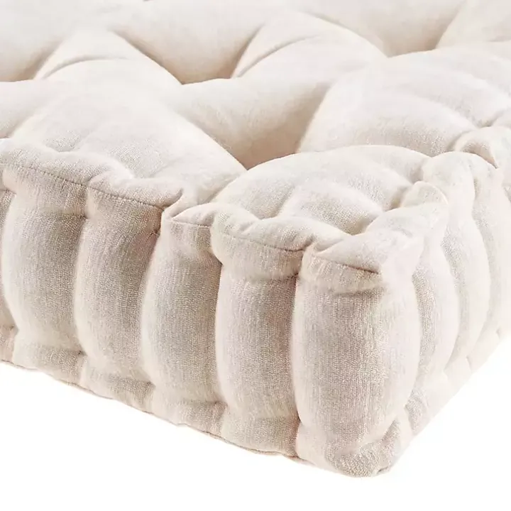 Ivory Chenille Floor Cushion