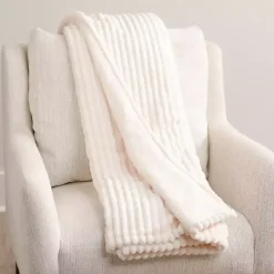 Ivory Corduroy Berber Throw