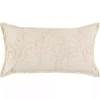 Ivory Embroidered Botanical Pillow