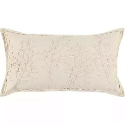 Ivory Embroidered Botanical Pillow