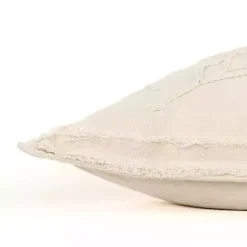 Ivory Embroidered Botanical Pillow