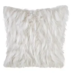 Ivory Faux Fur Polyester Pillow