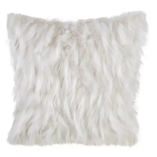 Ivory Faux Fur Polyester Pillow
