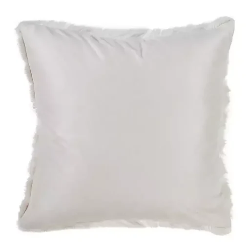 Ivory Faux Fur Polyester Pillow