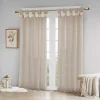 Ivory Rosette Tab Top Curtain Panel, 95 in.