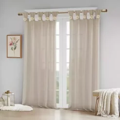 Ivory Rosette Tab Top Curtain Panel, 95 in.