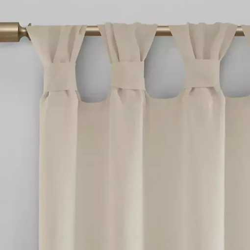 Ivory Rosette Tab Top Curtain Panel, 63 in.