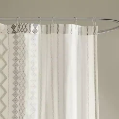Ivory Textured Chenille Shower Curtain