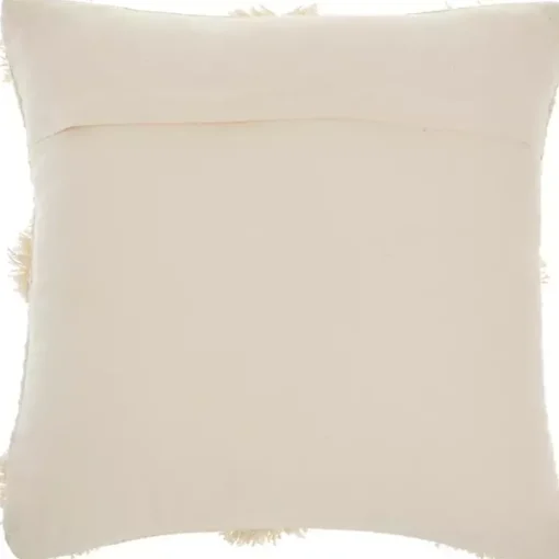 Ivory Tufted Pom Poms Throw Pillow