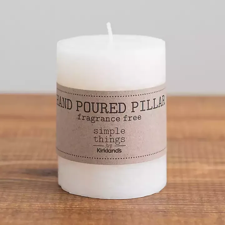 Ivory Unscented Pillar Candle, 4 in.