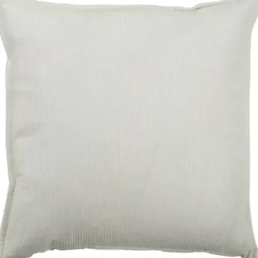 Ivory Velvet Corduroy Flange Throw Pillow