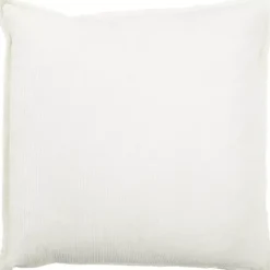 Ivory Velvet Corduroy Flange Throw Pillow